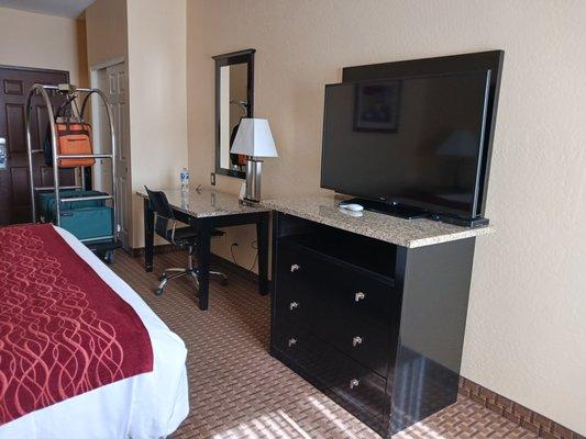 Desk and TV area in King Bed Room