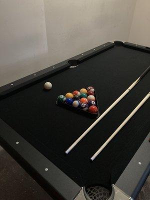 We got a pool table! Free with purchase of a hookah