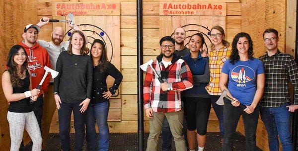 Autobahn Axe provides everything you need including a friendly Axe Coach teach you and the others in your time slot how to throw axes.