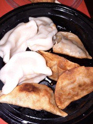 Steamed and fried dumplings