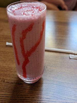 Berry lassi, which I've never seen on a menu before. Refreshing and cooling with the spicy food.