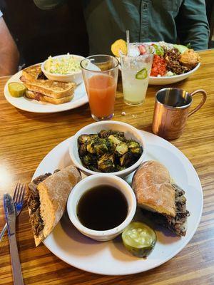 Continental never disappoints! French dip with Brussels Sprouts