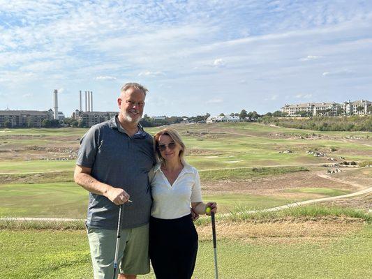 Wife and I golfing