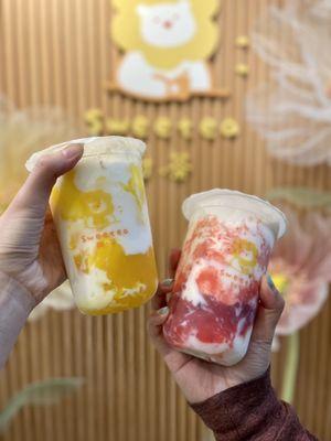 Mango Mochi Fresh Milk | Strawberry Mochi Fresh Milk