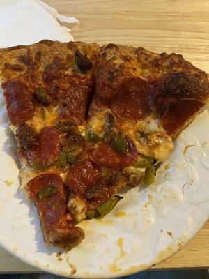 Sausage, pepperoni, green chilies