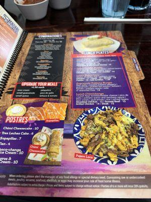 Menu inside