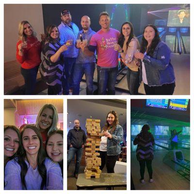 Great office Christmas party! Bowling, raffle, pizza, jenga, and prizes. GenerationsDentalCDA.com