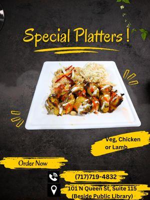 Grilled Platters never looked so good and believe us when we say it tastes better than it looks. Order yours today!!!