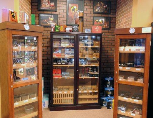 Check out the humidor for a large selection of cigars.