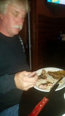 OMG! ! !   Best ribeye steaks ever.  Recommended by a very nice lady at Squire Boone caverns.