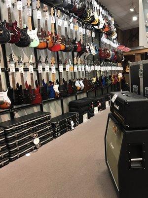 Huge selection of guitars...even some used