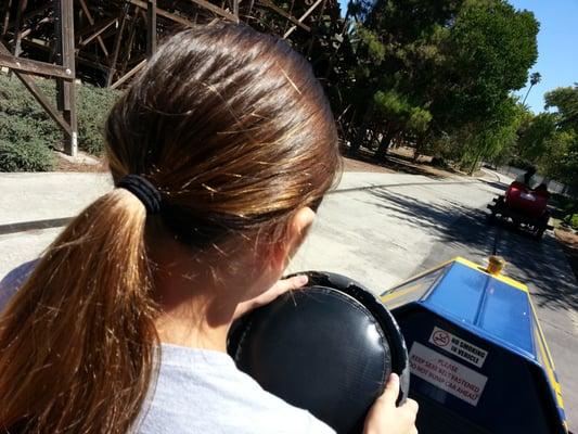 Banana does the driving, while her old man navigates :-)