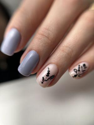 Russian manicure with design