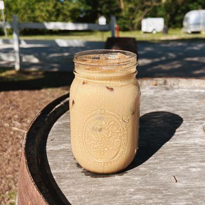 The crowd favorite: The Salty Texan! This iced latte has white chocolate, salted caramel, a pinch of cinnamon and salt to add some swag!