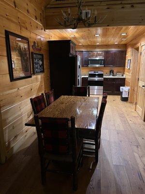 Dining area and kitchen of cabin 17