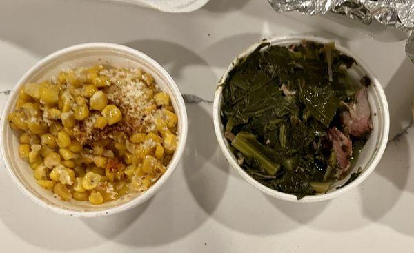 Sides. Elotes & collard greens