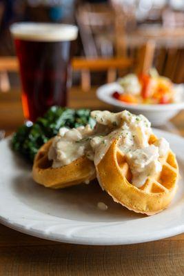 Anna's Chicken and Waffles and a Beer.