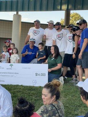 We have run a charity softball tournament for fifteen years that has raised over $100,000 for various children's charities!