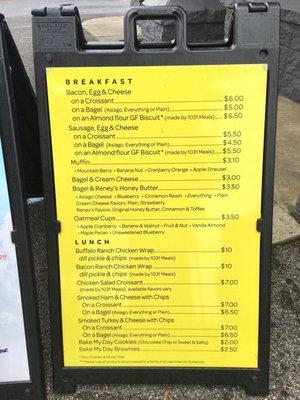 Food menu