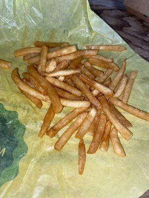 Dry and hard French Fries