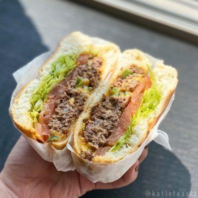 Chopped cheese with lettuce and tomatoes