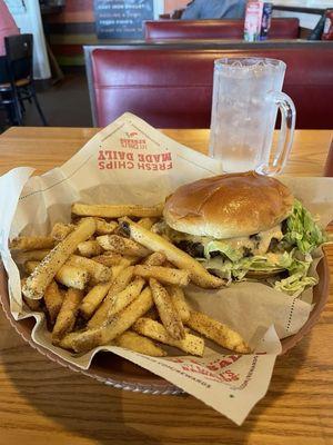 Smash burger and fries