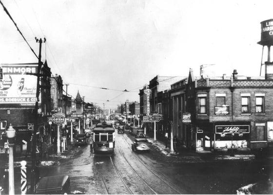 Vintage photo of the corner:  Foster & Clark