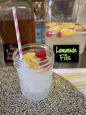 Homemade soda with fresh fruit