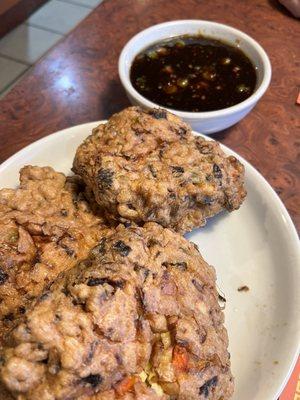 Ham egg foo yong (I like it extra crispy)