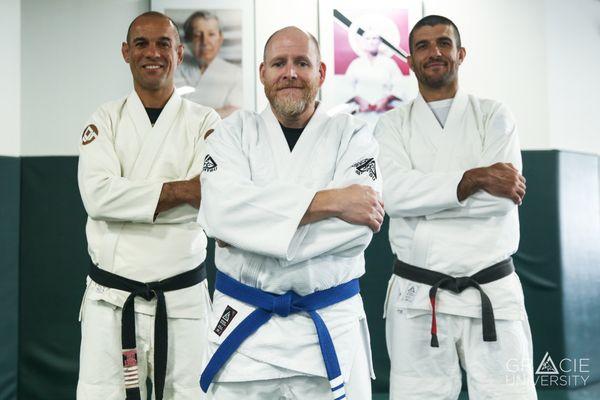 Sensei Al Official Instructor Picture with Rener & Ryron Gracie. Brazilian Jiu-Jitsu