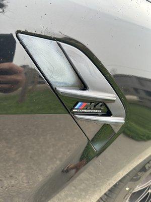 Worn out emblem. They said someone took sandpaper to it?