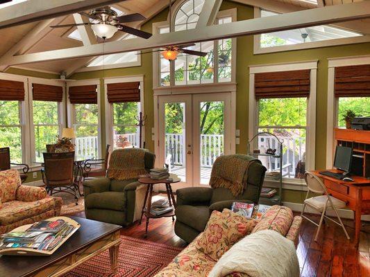 Lounge area upstairs.