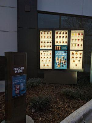 Drive-thru menu and order area