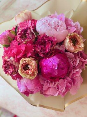 Peonies and garden roses