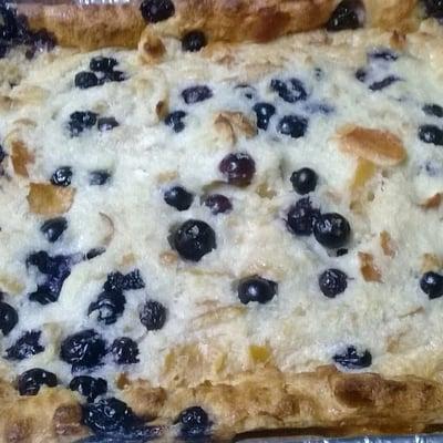 Blueberry bread pudding.