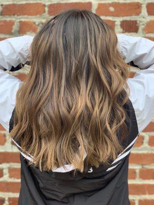 Aveda stylist, balayage hair