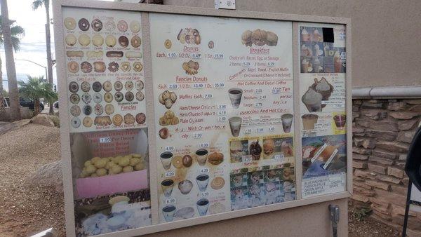 Drive-thru Donuts Menu