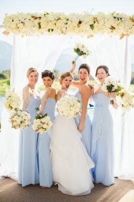 The girls and their flowers!