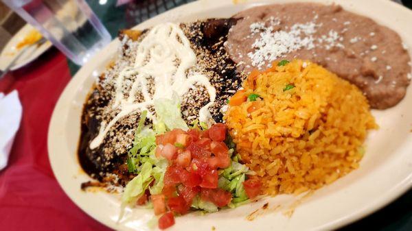 Enchiladas smothered in mole