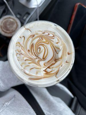 Cold brew with caramel and cold foam