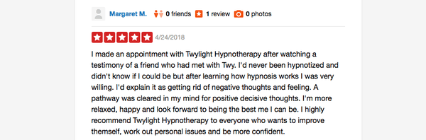 Thank you for sharing your success regarding your hypnotherapy session. I am happy to help.