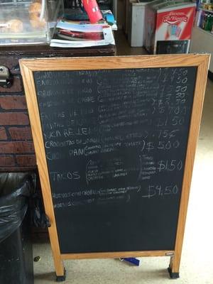 Menu board