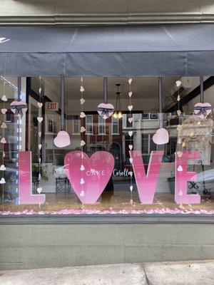 Store front for Valentines Day