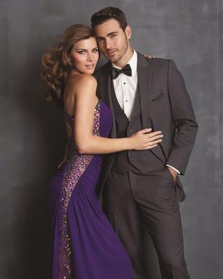 Allure Men Slimfit 2 Button Notch Tuxedo in Steel Grey