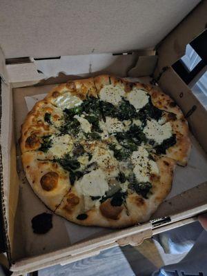 Spinach Ricotta Medium Pizza. Delicious!!