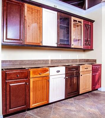 Cabinetry from Medallion and Bertch featured in the showroom.