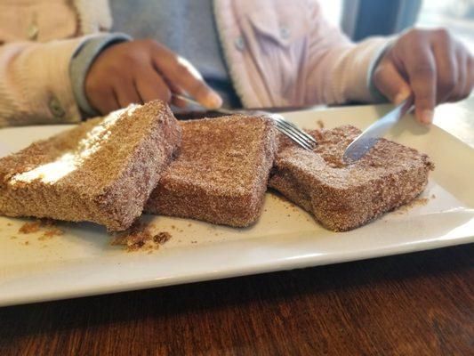 Churro french toast, a kid's favorite