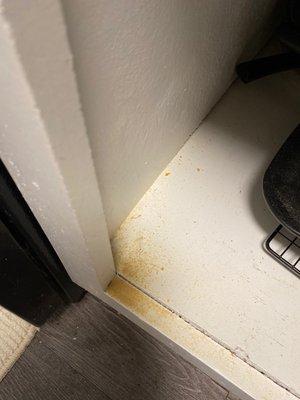 Sawdust falling from drawer that was screed and glued together and is close to breaking again.