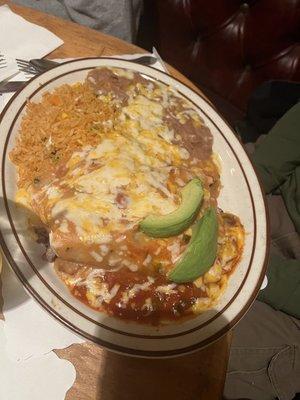 Mole enchilada plate