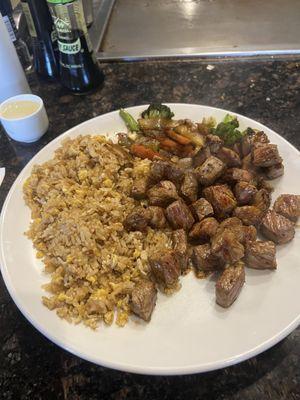 Steak and fried rice